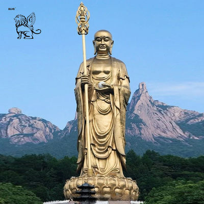 Ksitigarbha Bodhisattva Bronze Buddha Statue Metal Earth Store Bodhisattva Sculpture Large Giant Outdoor Buddhism