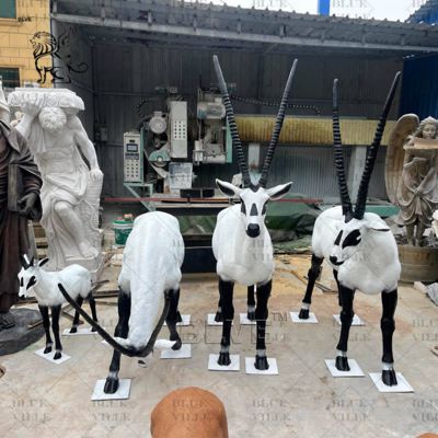 Bronze Arabian Oryx Sculpture Life Size Casting Large Animals Metal Statue Garden Outdoor