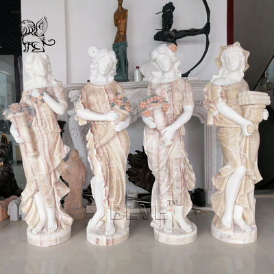 Four Seasons Marble Statues Life Size Greek Sculpture Handcarved Garden Decoration