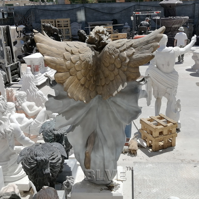 BLVE Bronze Beautiful Angel Statue Life Size Winged Woman Fairy Brass Sculpture Large Garden Decoration