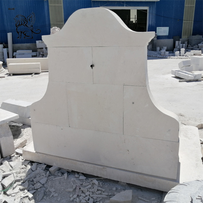 BLVE Simple Marble Big Wall Fountain White Stone Carving Garden Fountain Modern French Outdoor Decoration