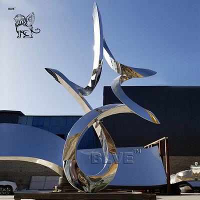BLVE Large Stainless Steel Abstract Sculpture Metal Big Statue Modern Art Outdoor Garden Decoration