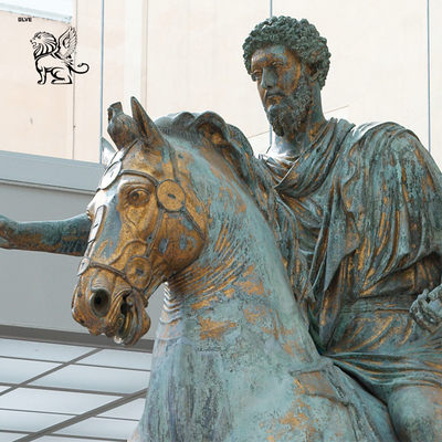 Bronze Equestrian Sculpture Of Marcus Aurelius Famous Roman Emperor Statue Large Decoration Outdoor