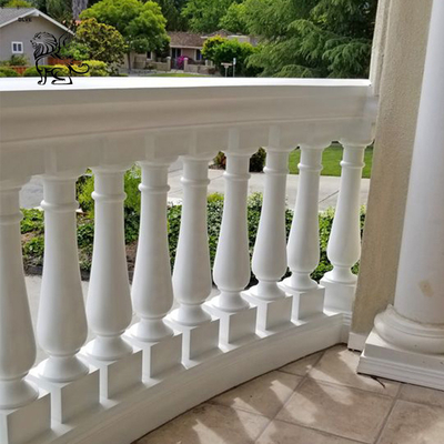 White Marble Stone Balustrades Stairs Handrail Outdoor Balcony Railings Design China Factory