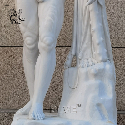 Marble Hercules Sculpture White Stone Naked Male Greek God Heracles Statues Life Size Garden Decoration Spot Goods