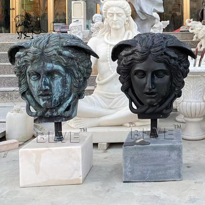 Bronze Head Statues Greek Snake Demon Bust Brass Sculpture Metal Home Decor Garden Modern Spot Goods