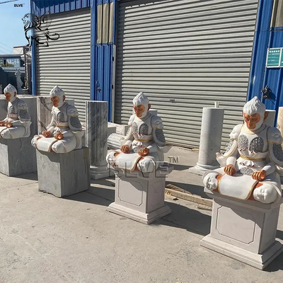 Marble Sun Wukong Sculptures Fighting Holy Buddha Monkey King Stone Statue Chinese Home Decor