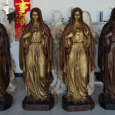 Bronze Virgin Mary Statue Sculpture Life Size Catholic St Mary Metal Religious Statues Factory Spot Goods