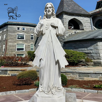 White Marble Divine Mercy Statue Of Jesus Sacred Heart Jesus Sculpture Life Size Religious Decoration Church