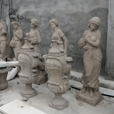 Life Size 4 Four Season Marble Statues Antique Greek Sculpture Stone Carvings Garden Sculptures Decoration Outdoor