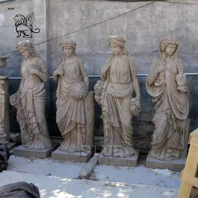Life Size 4 Four Season Marble Statues Antique Greek Sculpture Stone Carvings Garden Sculptures Decoration Outdoor