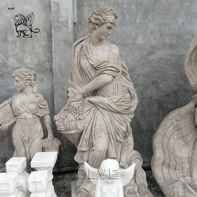 Antique Marble Poseidon Garden Sculpture Life Size Stone Woman Greek Statue Decor Handcarved Factory Spot Goods