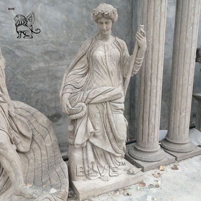 Antique Marble Poseidon Garden Sculpture Life Size Stone Woman Greek Statue Decor Handcarved Factory Spot Goods