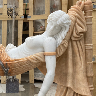 Sleeping Beauty Marble Girl Garden Statues Life Size Stone Carvings Woman Sculptures Modern Art Outdoor