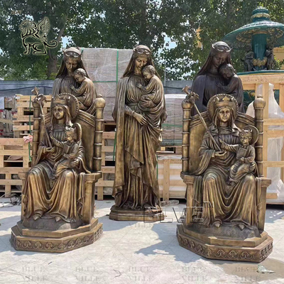 Bronze Virgin Mary Fatima Statue Life Size Nossa Senhora do Rosário de Fátima Sculpture Church Catholic Religious