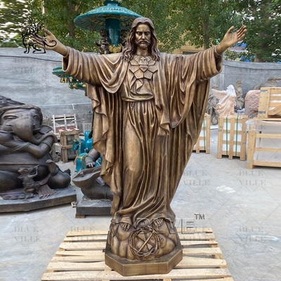 Bronze Statue Jesus Sculpture of Christ Brass Life Size hristian Religious hurch Metal Factory Spots Goods