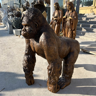 Bronze Life Size Gorilla Statue Sculpture Metal Brass Large Outdoor Sculptures Classic Designs Garden Decorative