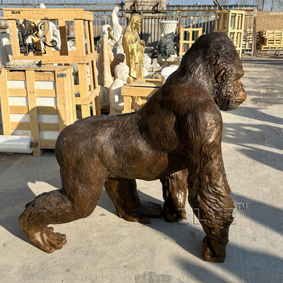 Bronze Life Size Gorilla Statue Sculpture Metal Brass Large Outdoor Sculptures Classic Designs Garden Decorative