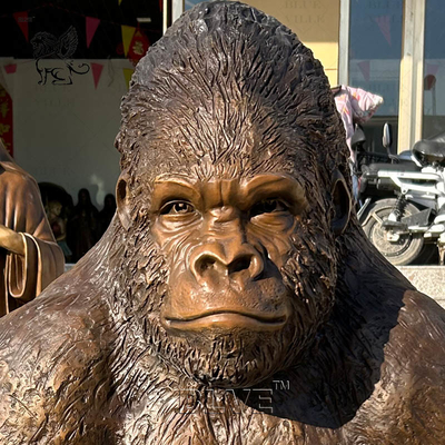 Bronze Life Size Gorilla Statue Sculpture Metal Brass Large Outdoor Sculptures Classic Designs Garden Decorative