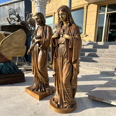 Bronze Virgin Mary St.joseph Statue Saint Brass Life Size Holy Family Sculpture Metal Religious Church