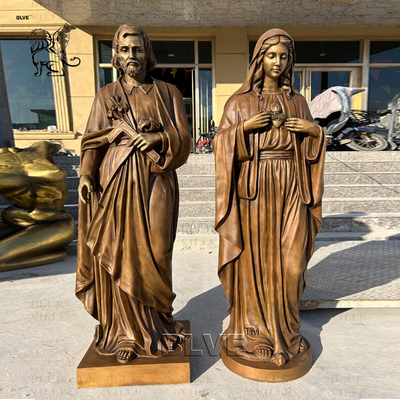 Bronze Virgin Mary St.joseph Statue Saint Brass Life Size Holy Family Sculpture Metal Religious Church