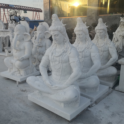 Marble Lord Shiva Statues Sculpture Life Size Hindu God Statue Indian Religious Outdoor Handcarved Large