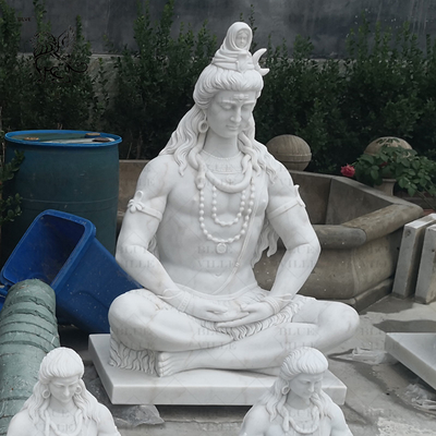 Marble Lord Shiva Statues Sculpture Life Size Hindu God Statue Indian Religious Outdoor Handcarved Large