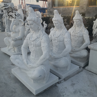 Marble Lord Shiva Statues Sculpture Life Size Hindu God Statue Indian Religious Outdoor Handcarved Large