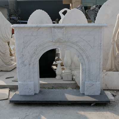 Marble Fireplace Surround White Stone Luxury Freestanding Fireplace Mante French Style Decorative Indoor