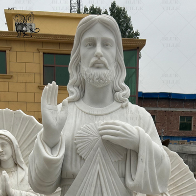 White Marble Divine Mercy Statue Jesus Sculpture church Life Size Catholic Religious Home Decor Outdoor