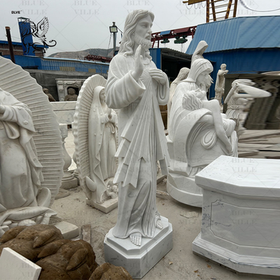 White Marble Divine Mercy Statue Jesus Sculpture church Life Size Catholic Religious Home Decor Outdoor
