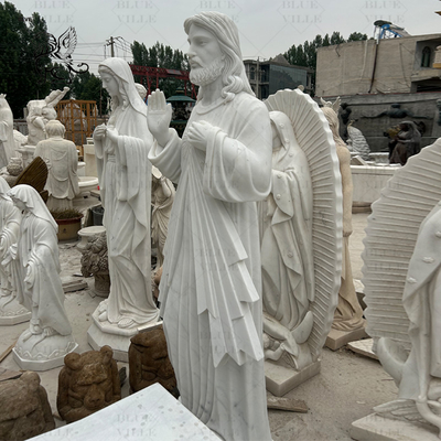 White Marble Divine Mercy Statue Jesus Sculpture church Life Size Catholic Religious Home Decor Outdoor