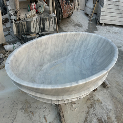 White Oval Marble Bathtub Natural Stone Bathroom Bath Freestanding European Style Home Decoration