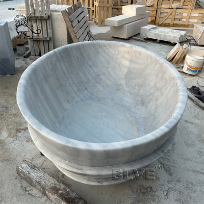 White Oval Marble Bathtub Natural Stone Bathroom Bath Freestanding European Style Home Decoration