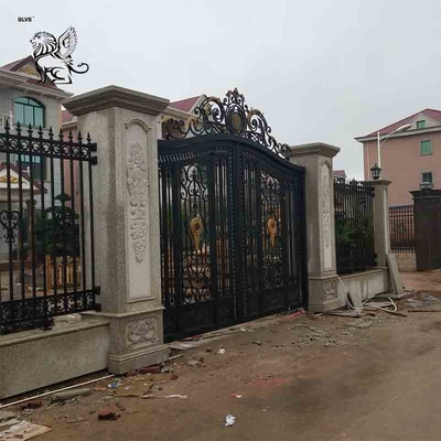 Automatic Main House Driveway Gates Gate Design Fencing Wrought Iron Swing Graphic Design Customized