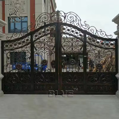 Automatic Main House Driveway Gates Gate Design Fencing Wrought Iron Swing Graphic Design Customized