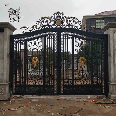 Automatic Main House Driveway Gates Gate Design Fencing Wrought Iron Swing Graphic Design Customized