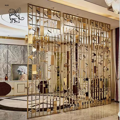 metal privacy screen stainless steel hanging room divider decoration laser cut Luxury