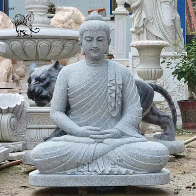 Sitting Buddha Marble Sculpture Natural Stone Granite Buddha Statues Life Size Outdoor Garden Handcarved