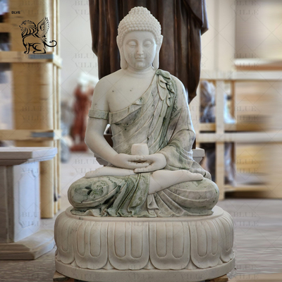 Sitting Buddha Marble Sculpture Natural Stone Granite Buddha Statues Life Size Outdoor Garden Handcarved