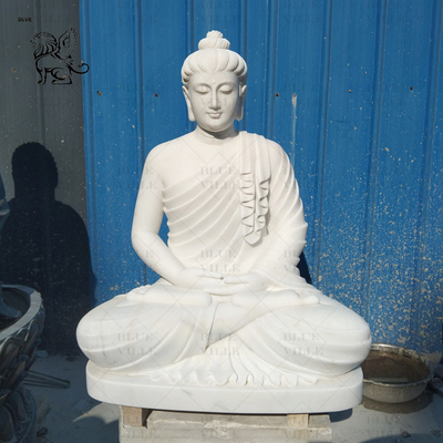 Sitting Buddha Marble Sculpture Natural Stone Granite Buddha Statues Life Size Outdoor Garden Handcarved