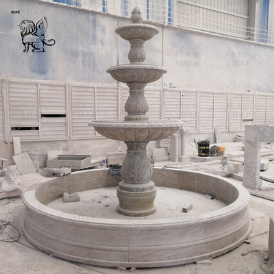 Marble Woman Pouring Water Fountain Outdoor White Stone Yard Naked Lady Fountains Handcarved Italian Garden
