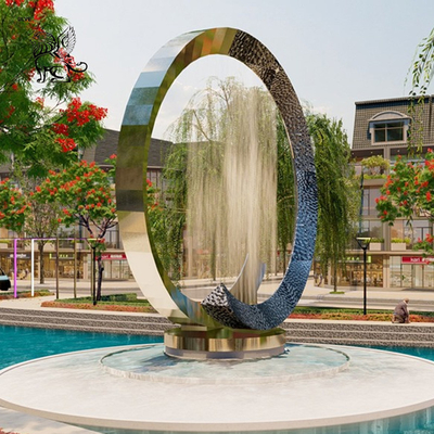Stainless Steel Spoon Sculptures Art Metal Landscaping Cherry Statue Large Size Outdoor Square Decorative