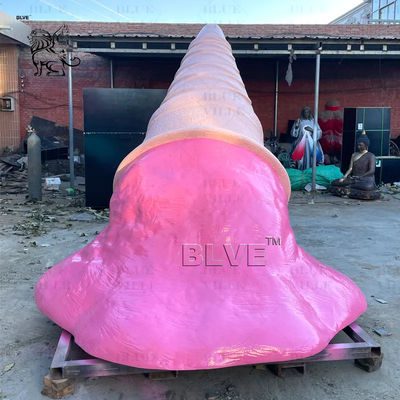 Cast Aluminum Ice Cream Sculpture Light Metal Cookie Sculpture Large Outdoor Modern City Mall Decoration