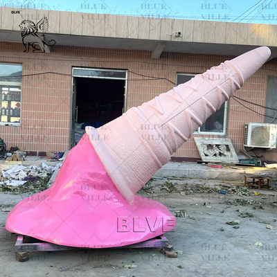 Cast Aluminum Ice Cream Sculpture Light Metal Cookie Sculpture Large Outdoor Modern City Mall Decoration
