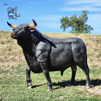 Large Bronze Bull Statue Metal Animal Cattle Sculpture Decorative Outdoor Garden Park