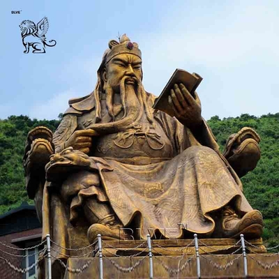 Bronze Guan Gong Statue Guan Yu Copper Sculpture Chinese Martial Saint Outdoor Large Customized