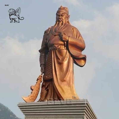 Bronze Guan Gong Statue Guan Yu Copper Sculpture Chinese Martial Saint Outdoor Large Customized
