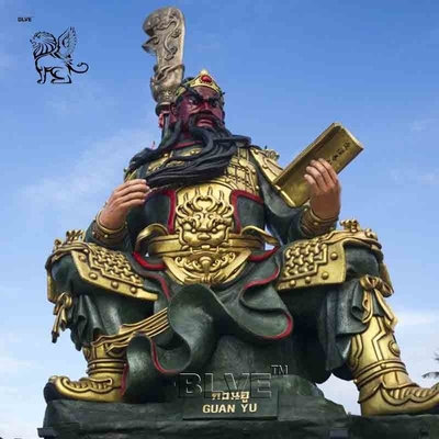 Bronze Guan Gong Statue Guan Yu Copper Sculpture Chinese Martial Saint Outdoor Large Customized