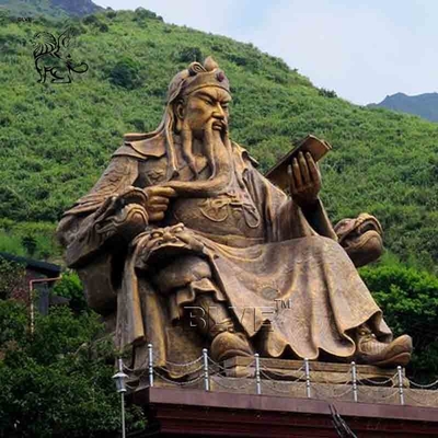 Bronze Guan Gong Statue Guan Yu Copper Sculpture Chinese Martial Saint Outdoor Large Customized